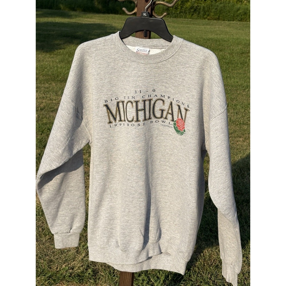 1998 Rose Bowl Sweatshirt Michigan vs. Washington State Football Size XL Santee